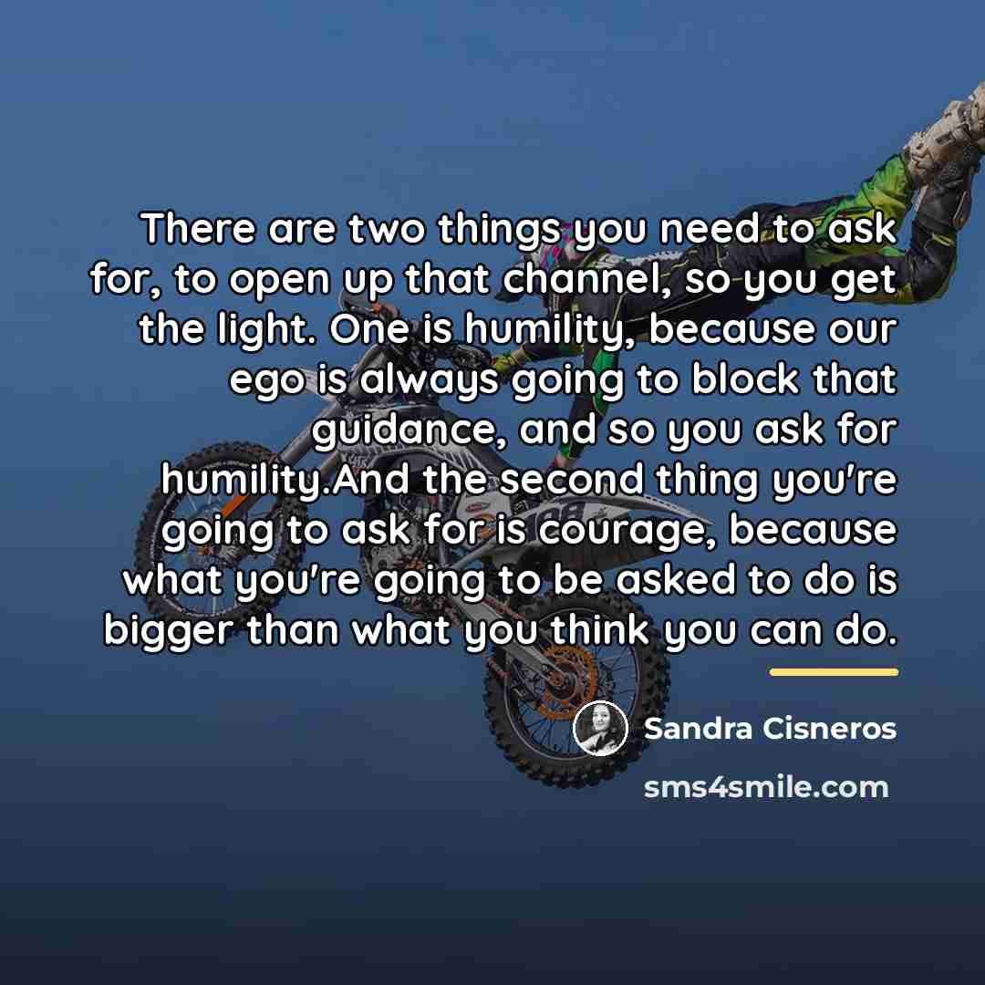“There are two things you need to ask for, to…” quote by Sandra Cisneros