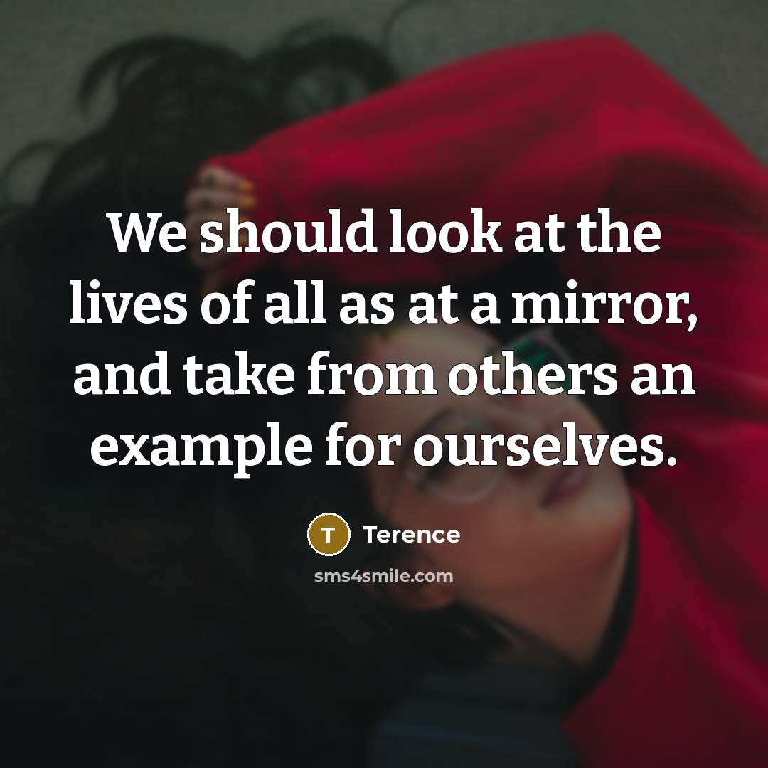 “We should look at the lives of all as at…” quote by Terence