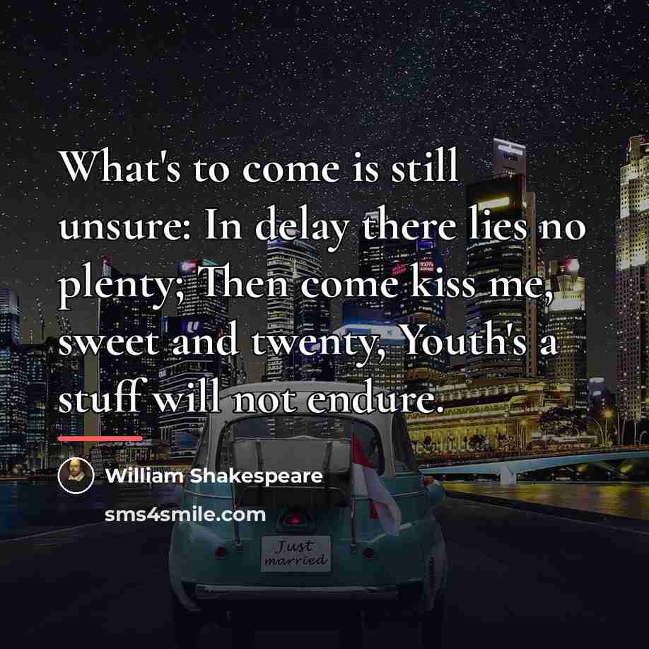“What's to come is still unsure: In delay there lies…” quote by William Shakespeare