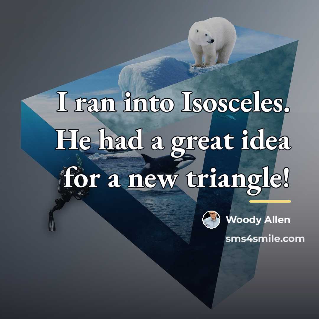 “I ran into Isosceles. He had a great idea for…” quote by Woody Allen