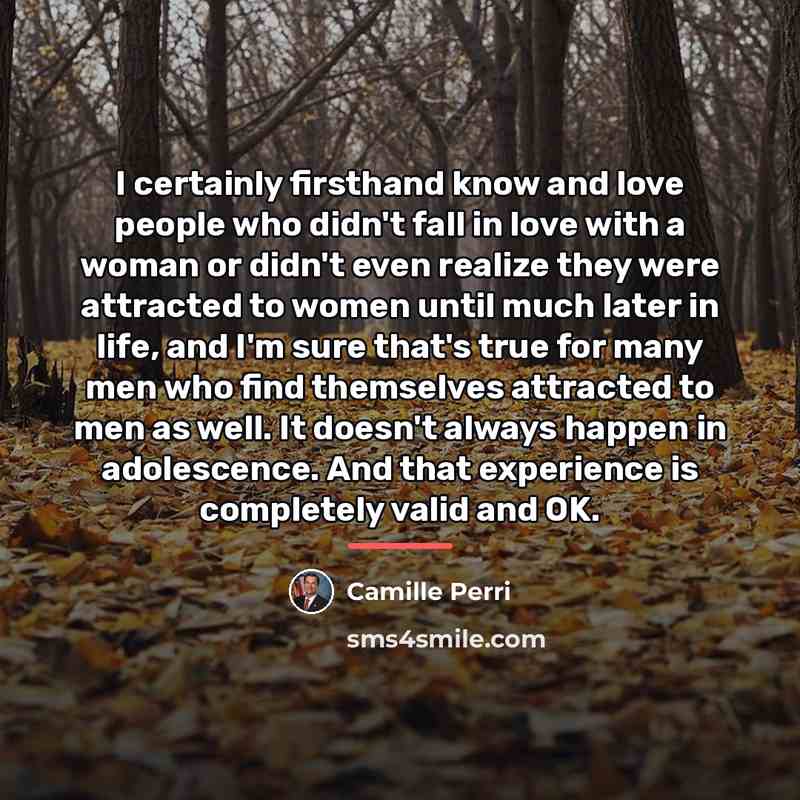 “I certainly firsthand know and love people who didn't fall…” quote by Camille Perri