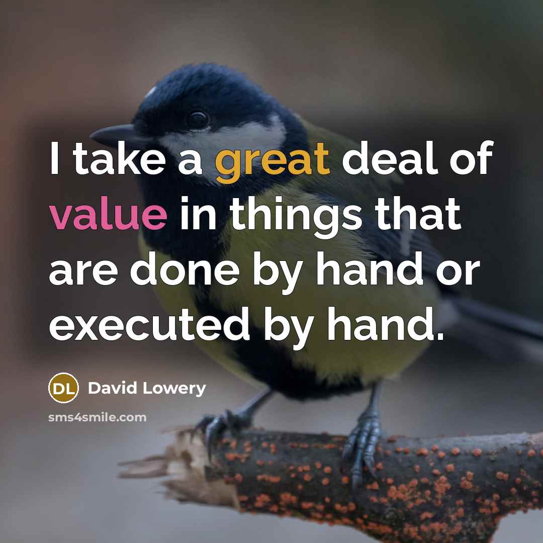 “I take a great deal of value in things that…” quote by David Lowery