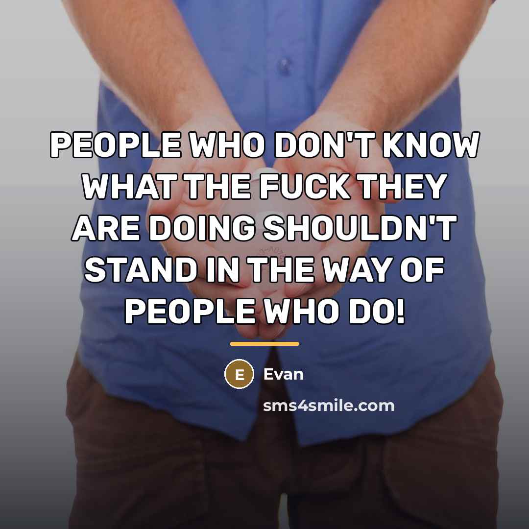 “PEOPLE WHO DON'T KNOW WHAT THE FUCK THEY ARE DOING…” quote by Evan