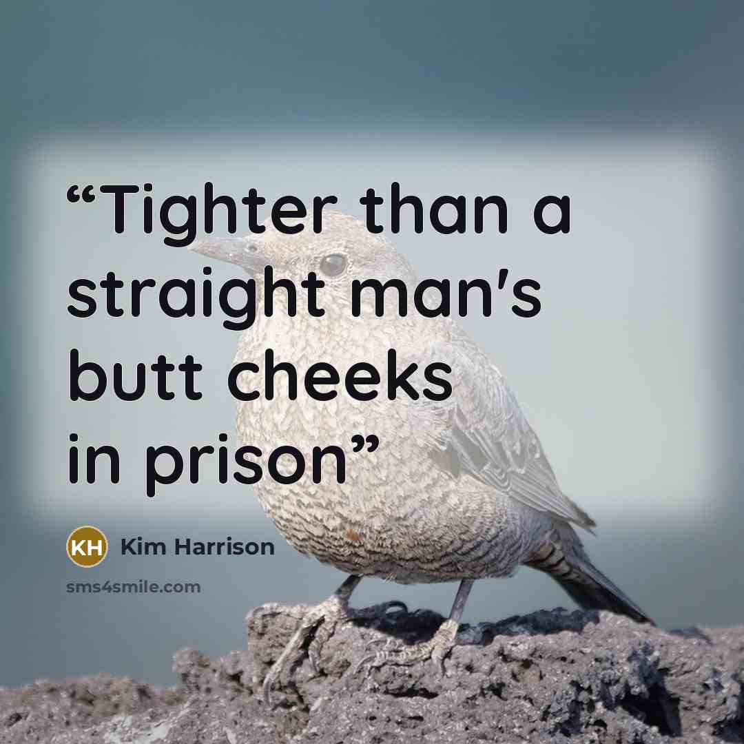 “Tighter than a straight man's butt cheeks in prison” quote by Kim Harrison