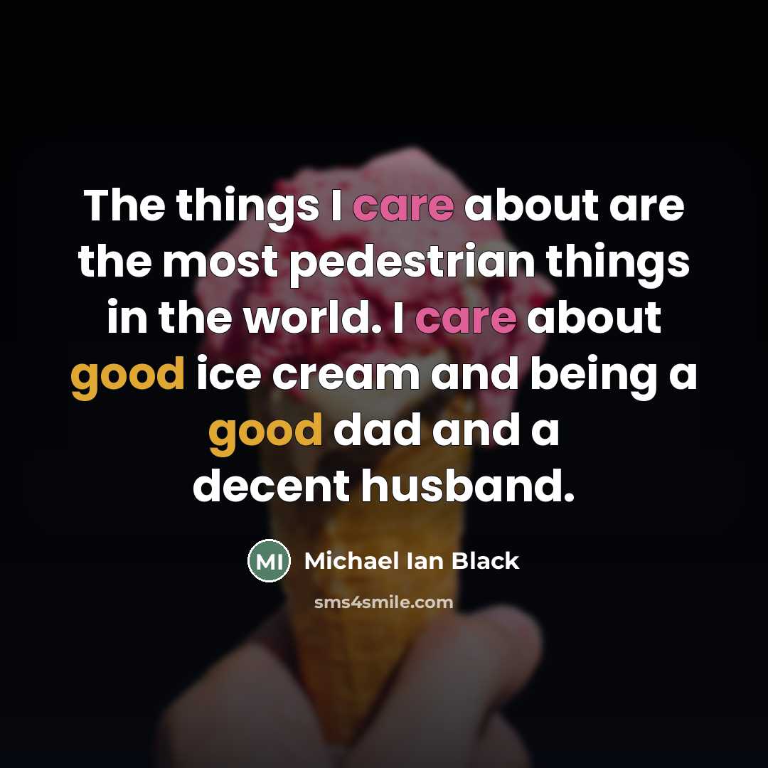 “The things I care about are the most pedestrian things…” quote by Michael Ian Black