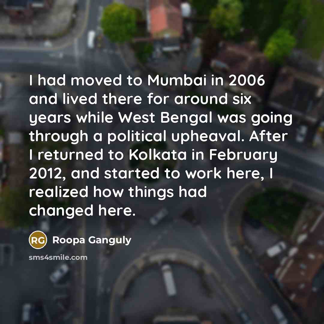 “I had moved to Mumbai in 2006 and lived there…” quote by Roopa Ganguly