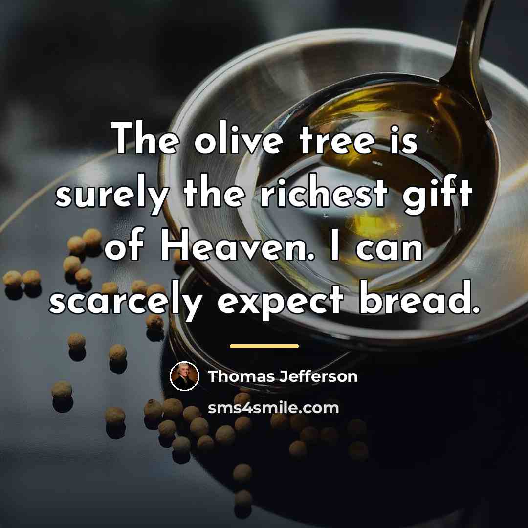 “The olive tree is surely the richest gift of Heaven.…” quote by Thomas Jefferson
