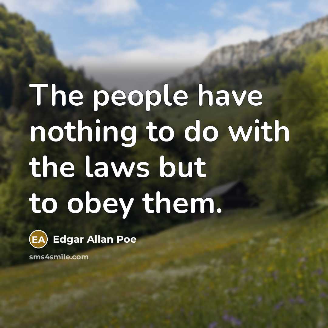 “The people have nothing to do with the laws but…” quote by Edgar Allan Poe