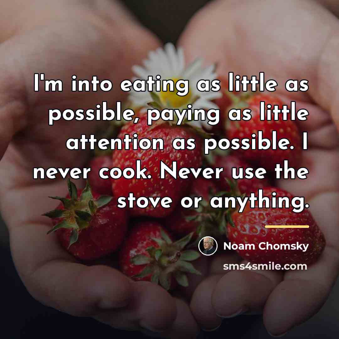 “I'm into eating as little as possible, paying as little…” quote by Noam Chomsky