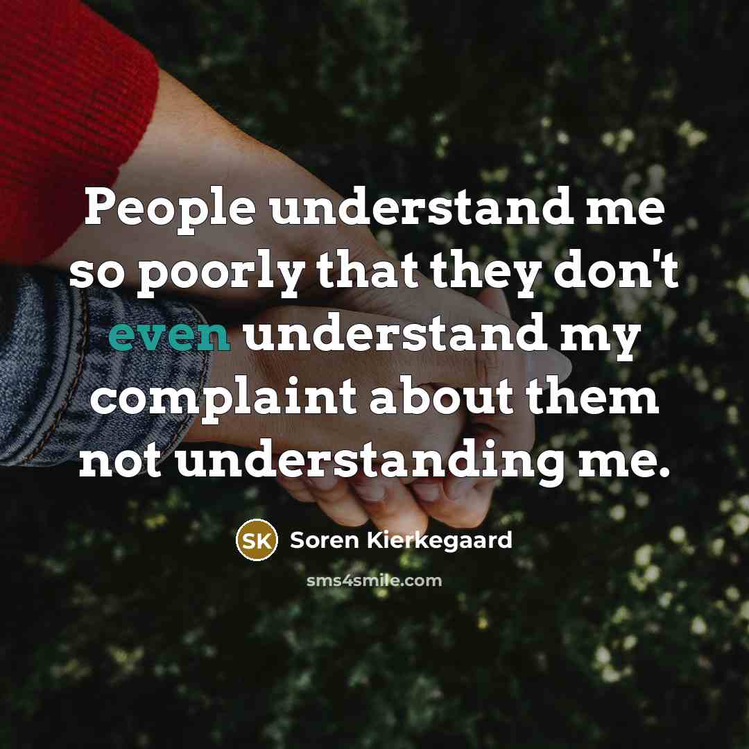 “People understand me so poorly that they don't even understand…” quote by Soren Kierkegaard