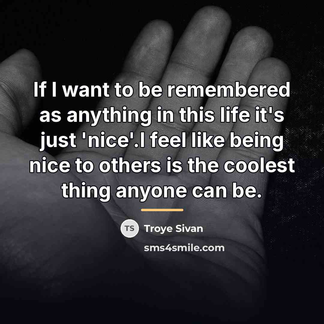 “If I want to be remembered as anything in this…” quote by Troye Sivan