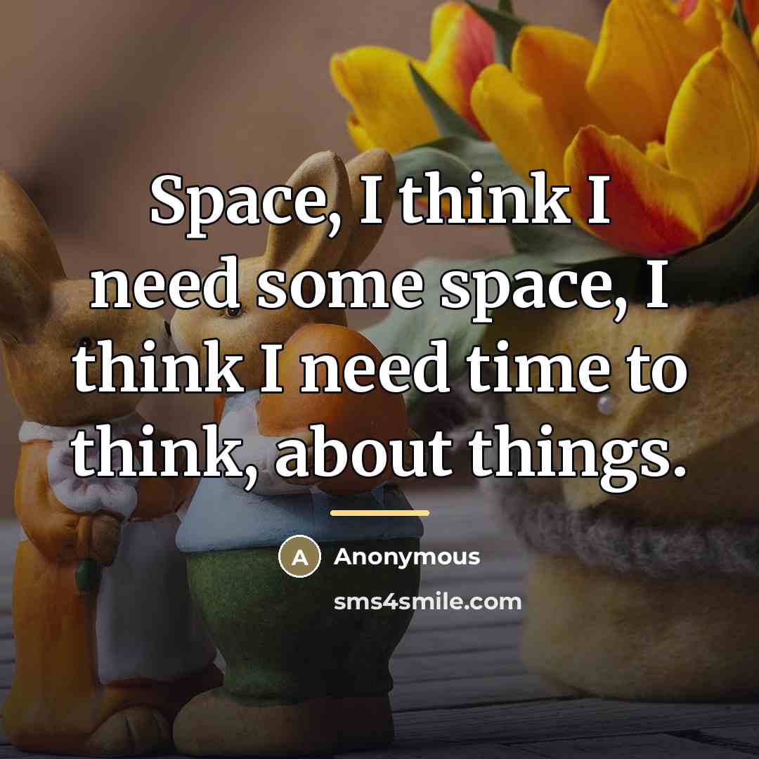 “Space, I think I need some space, I think I…” quote by Anonymous