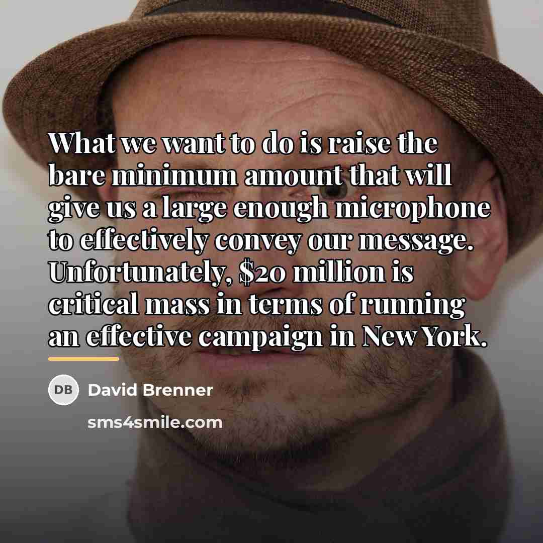 “What we want to do is raise the bare minimum…” quote by David Brenner