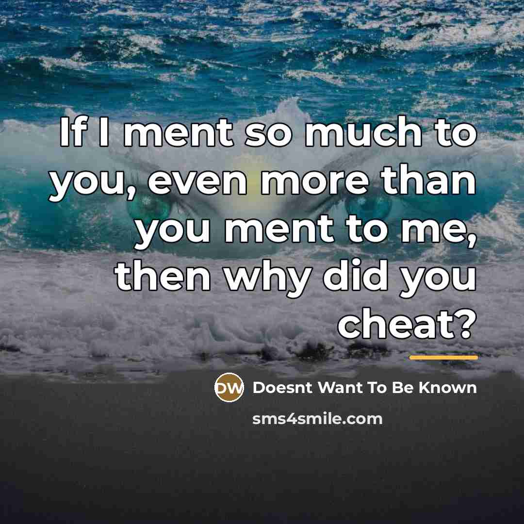 “If I ment so much to you, even more than…” quote by Doesnt Want To Be Known
