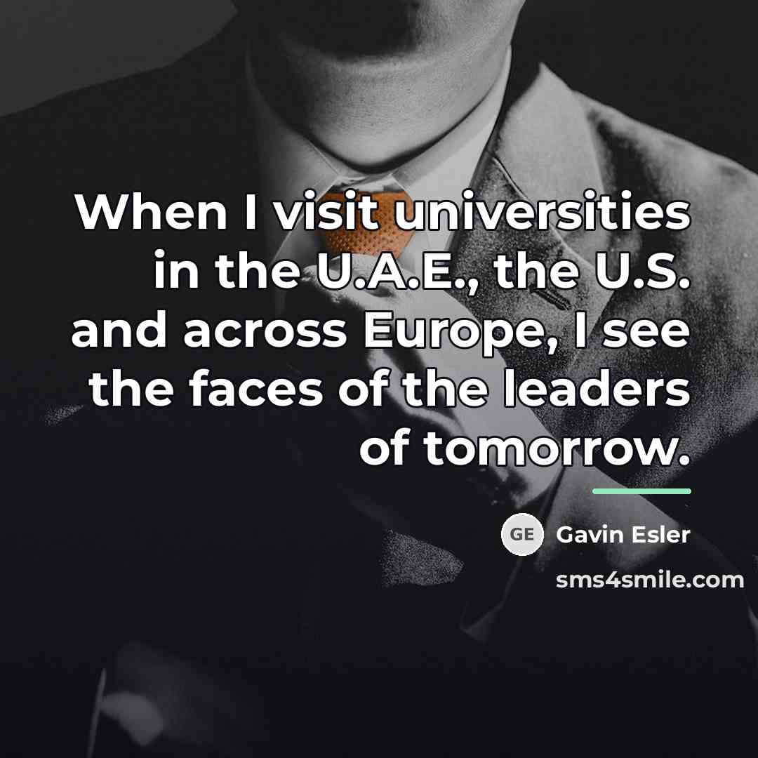 “When I visit universities in the U.A.E., the U.S. and…” quote by Gavin Esler