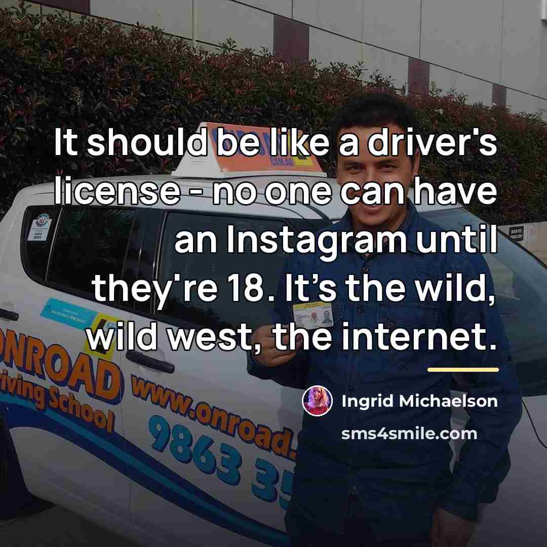 “It should be like a driver's license - no one…” quote by Ingrid Michaelson