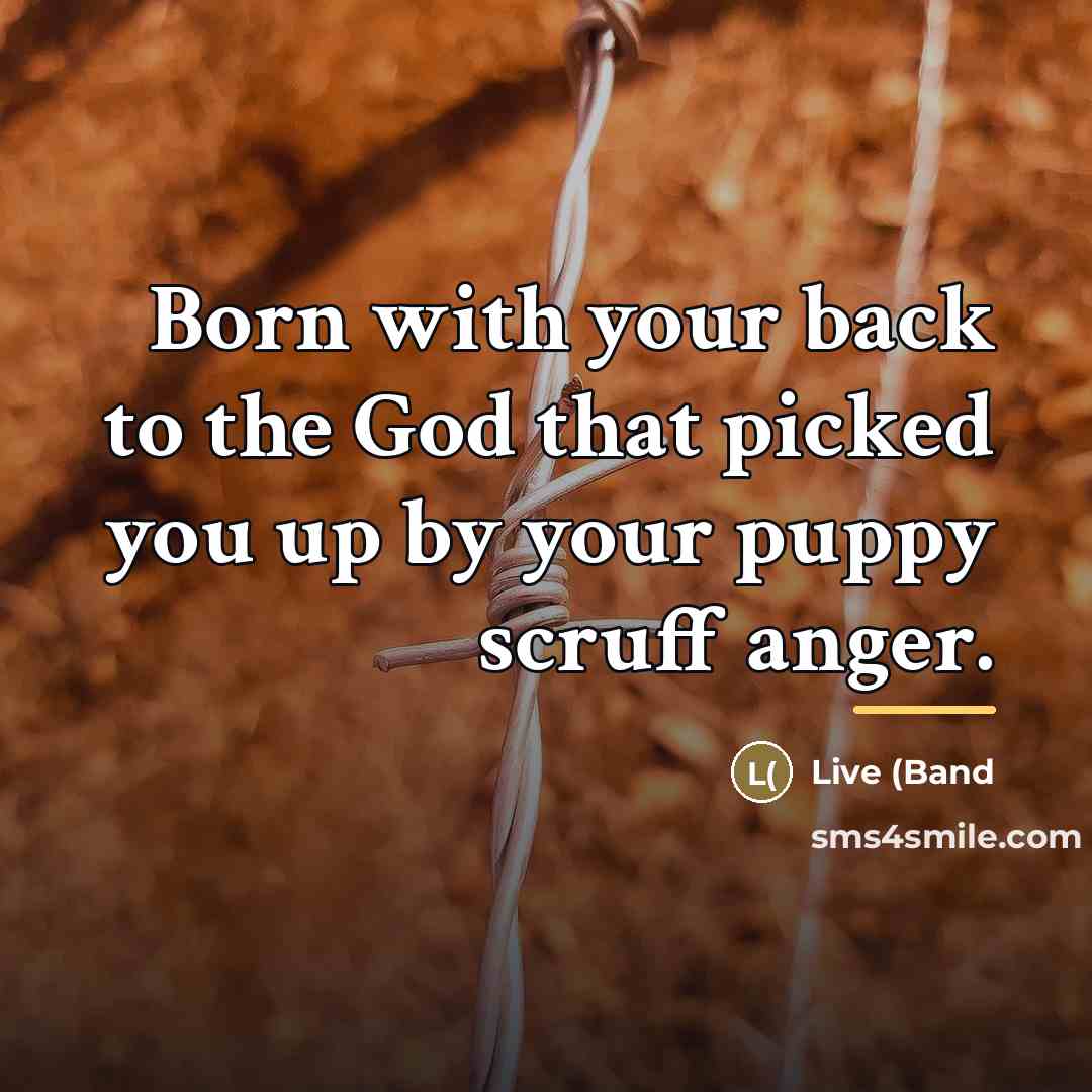 “Born with your back to the God that picked you…” quote by Live (Band