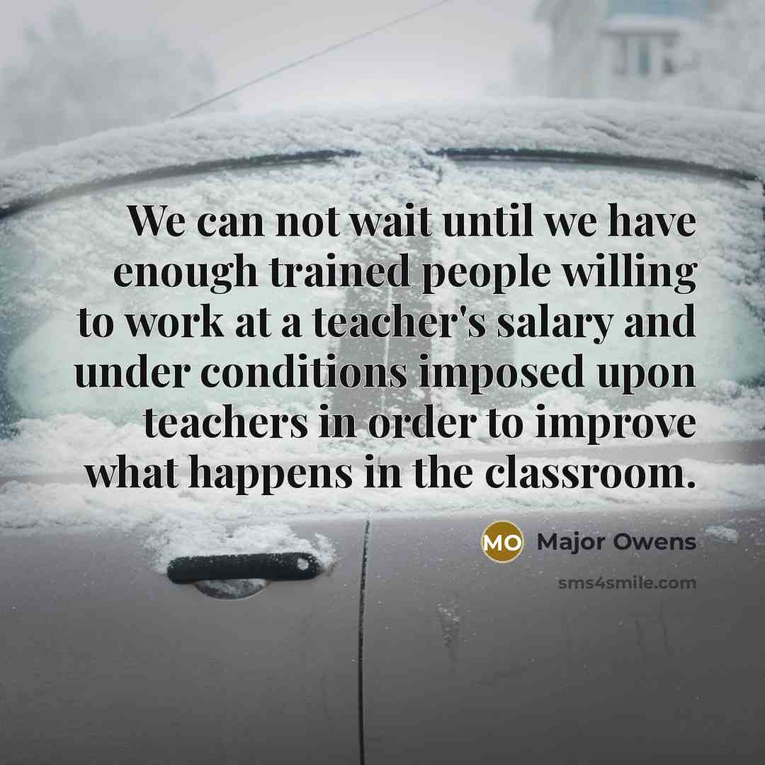 “We can not wait until we have enough trained people…” quote by Major Owens