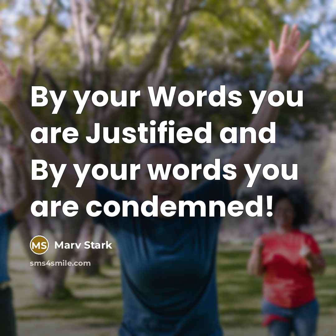 “By your Words you are Justified and By your words…” quote by Marv Stark