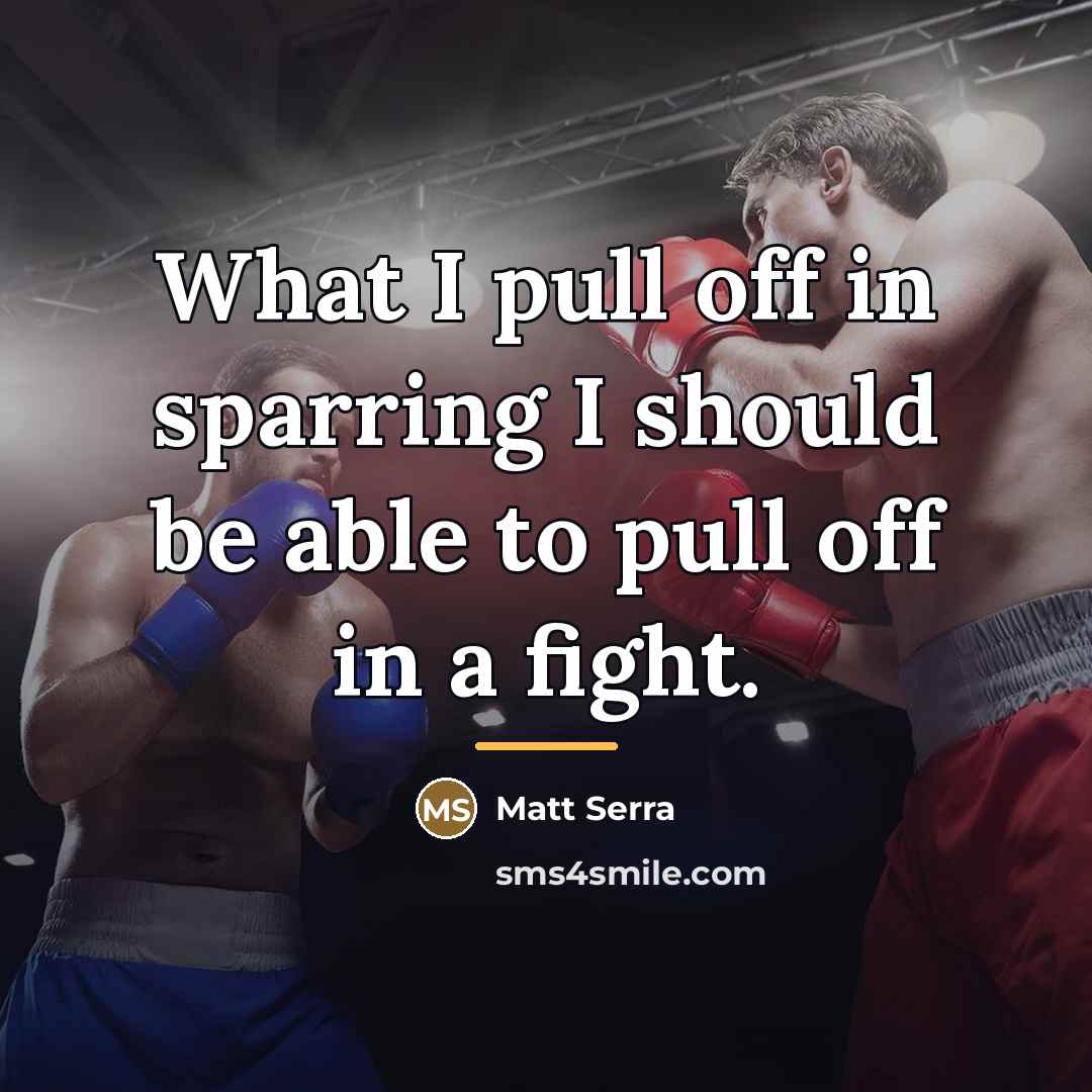 “What I pull off in sparring I should be able…” quote by Matt Serra