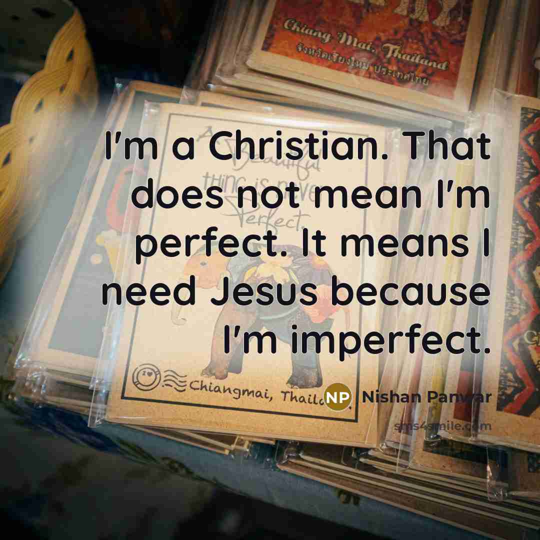 “I'm a Christian. That does not mean I'm perfect. It…” quote by Nishan Panwar