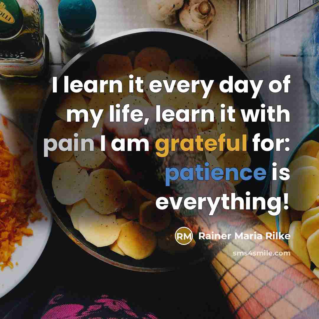 “I learn it every day of my life, learn it…” quote by Rainer Maria Rilke