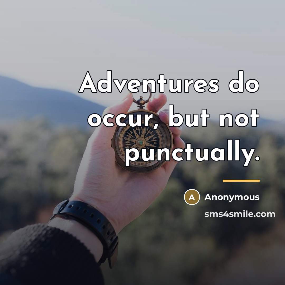 “Adventures do occur, but not punctually.…” quote by Anonymous