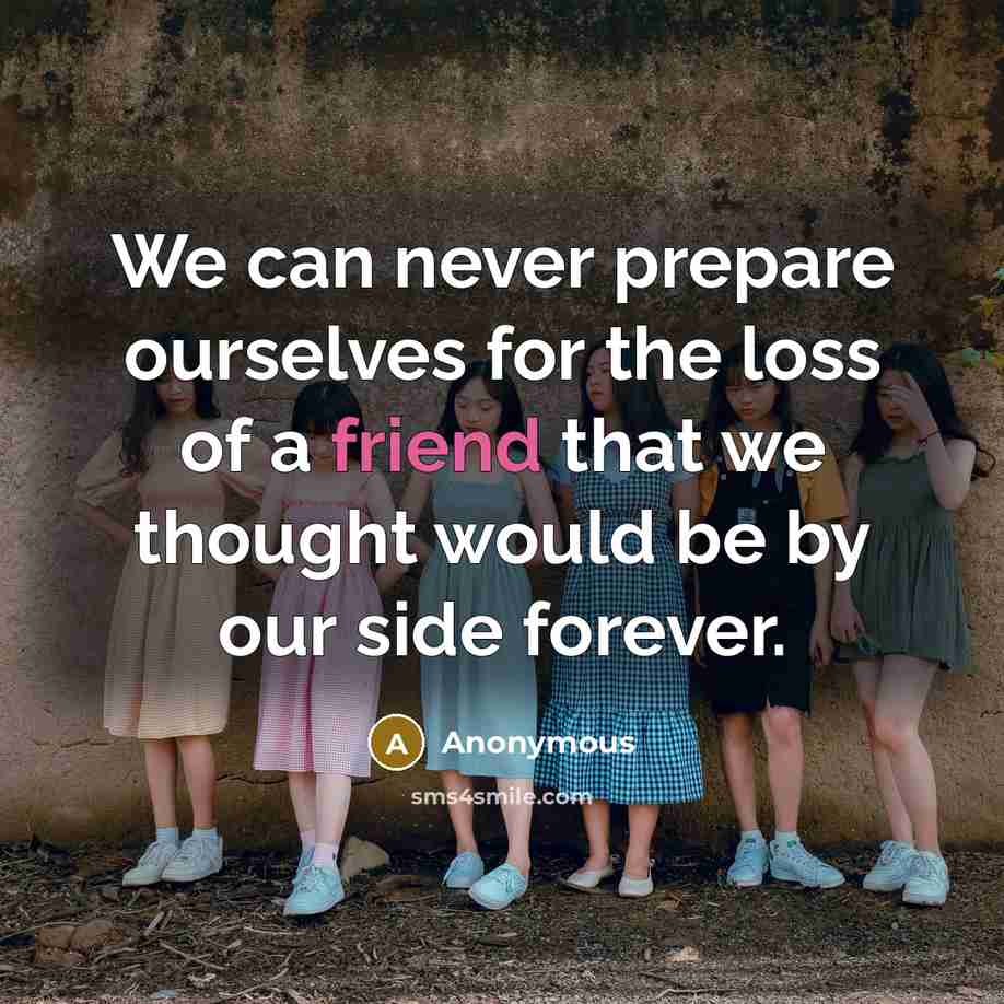 “We can never prepare ourselves for the loss of a…” quote by Anonymous