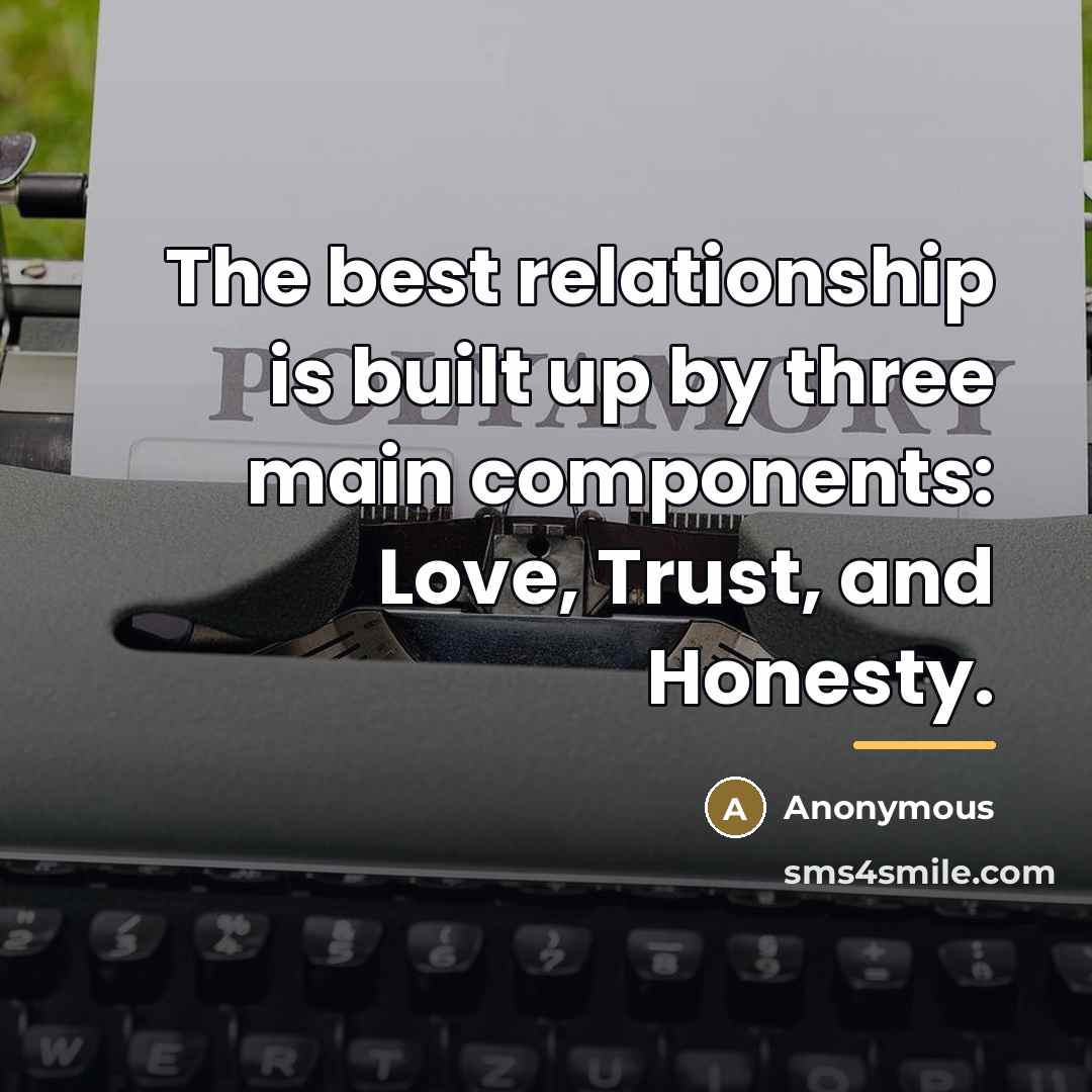 “The best relationship is built up by three main components:…” quote by Anonymous