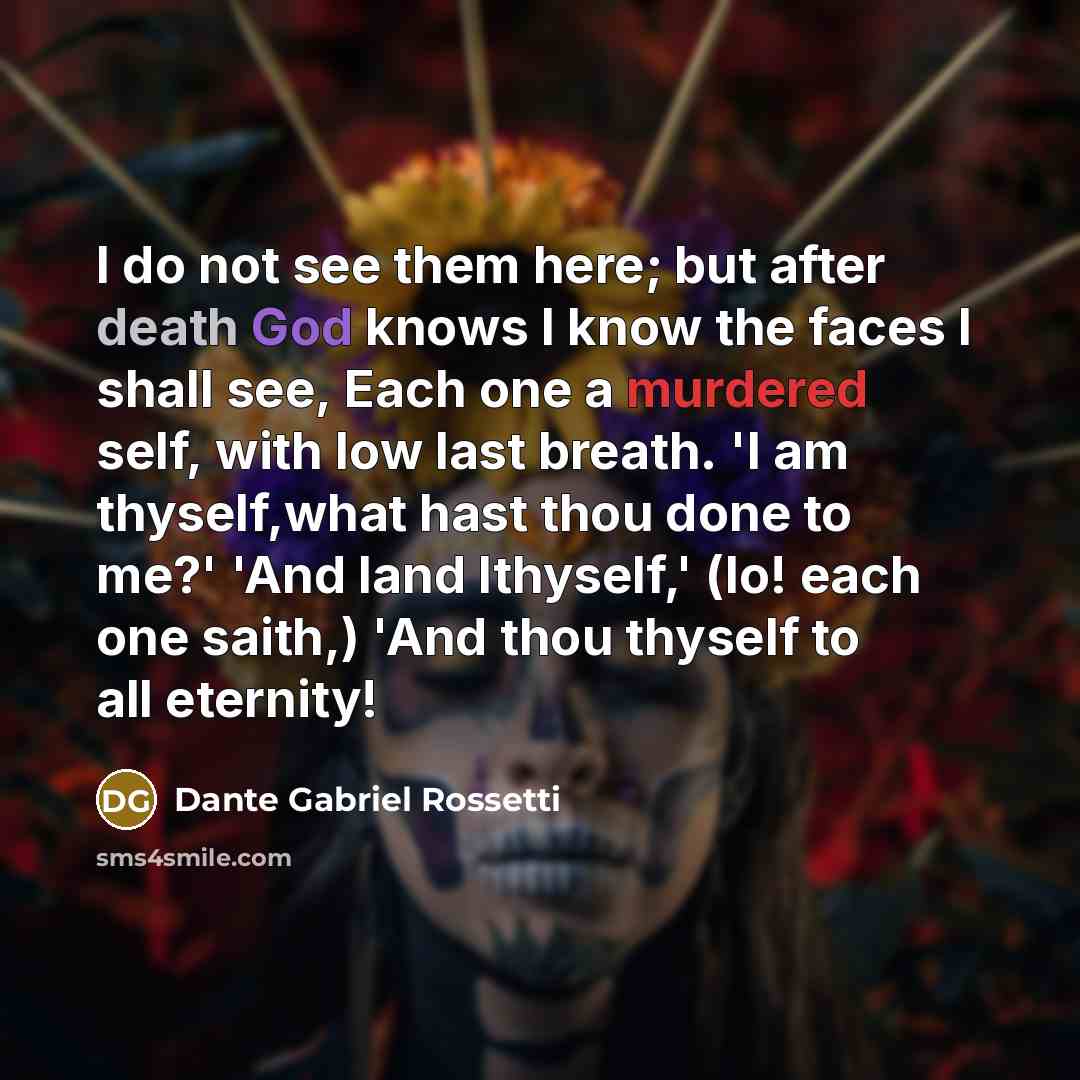 “I do not see them here; but after death God…” quote by Dante Gabriel Rossetti