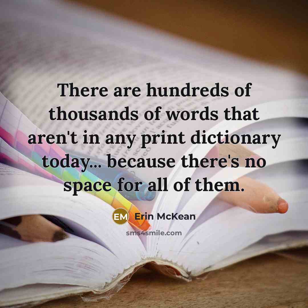 “There are hundreds of thousands of words that aren't in…” quote by Erin McKean