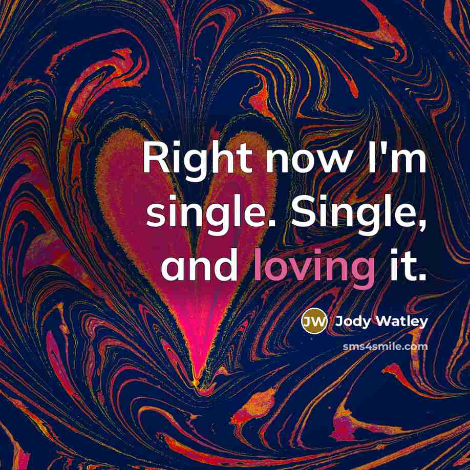 “Right now I'm single. Single, and loving it.…” quote by Jody Watley