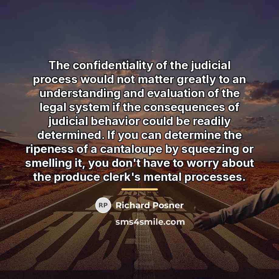 “The confidentiality of the judicial process would not matter greatly…” quote by Richard Posner