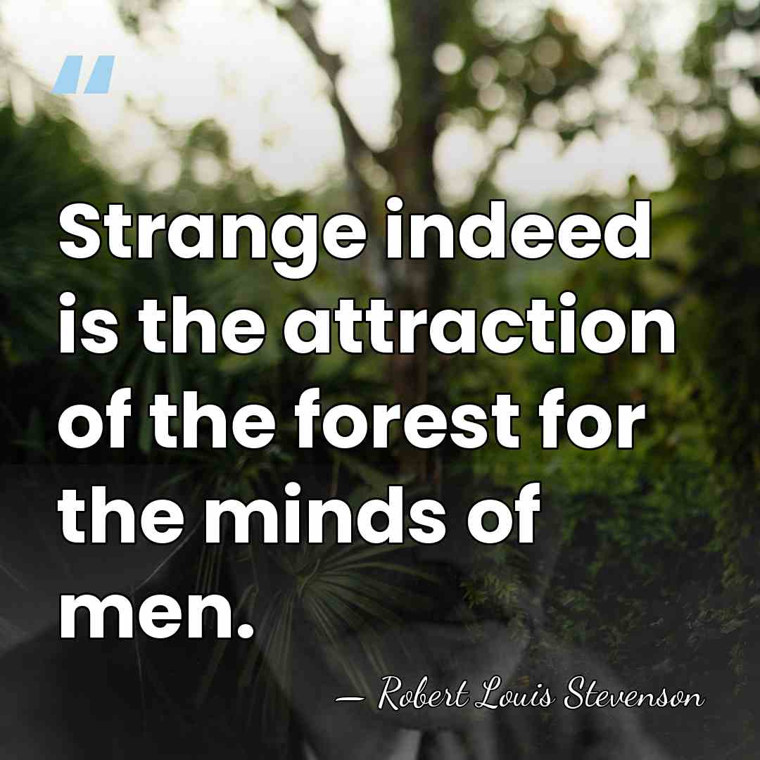 Strange indeed is the attraction of the forest for the minds of&hellip; - Robert Louis Stevenson