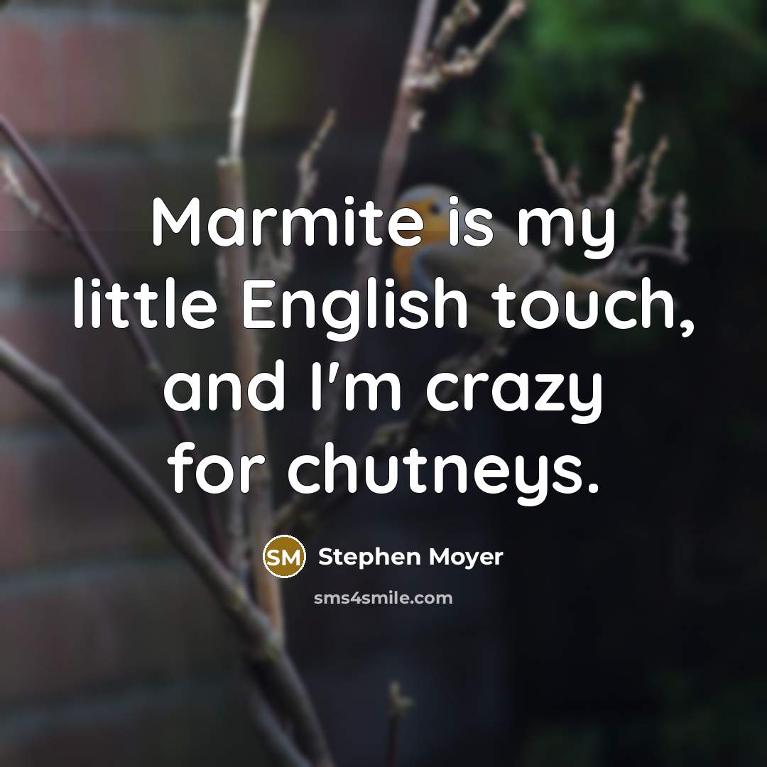 “Marmite is my little English touch, and I'm crazy for…” quote by Stephen Moyer