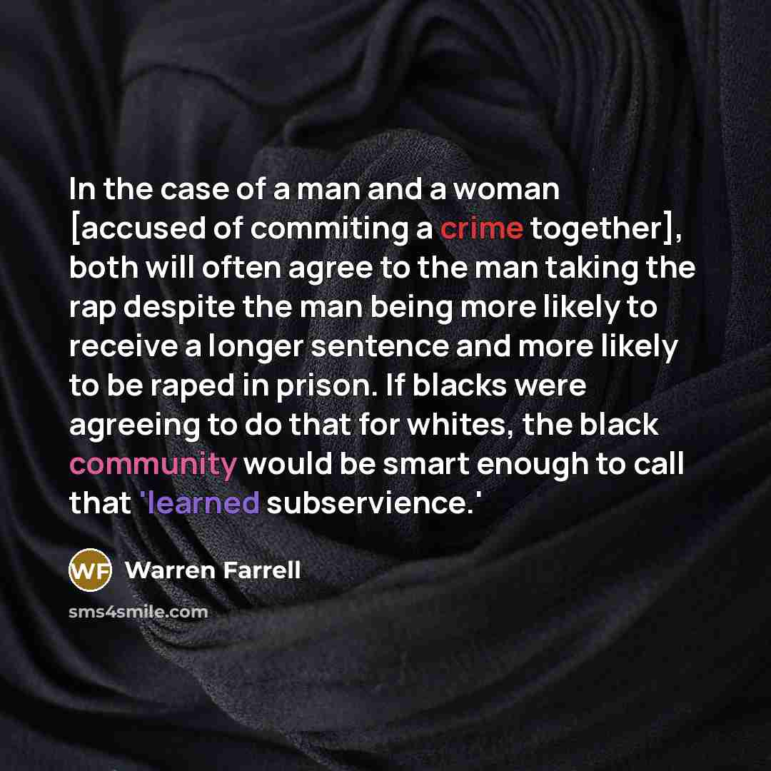 “In the case of a man and a woman [accused…” quote by Warren Farrell