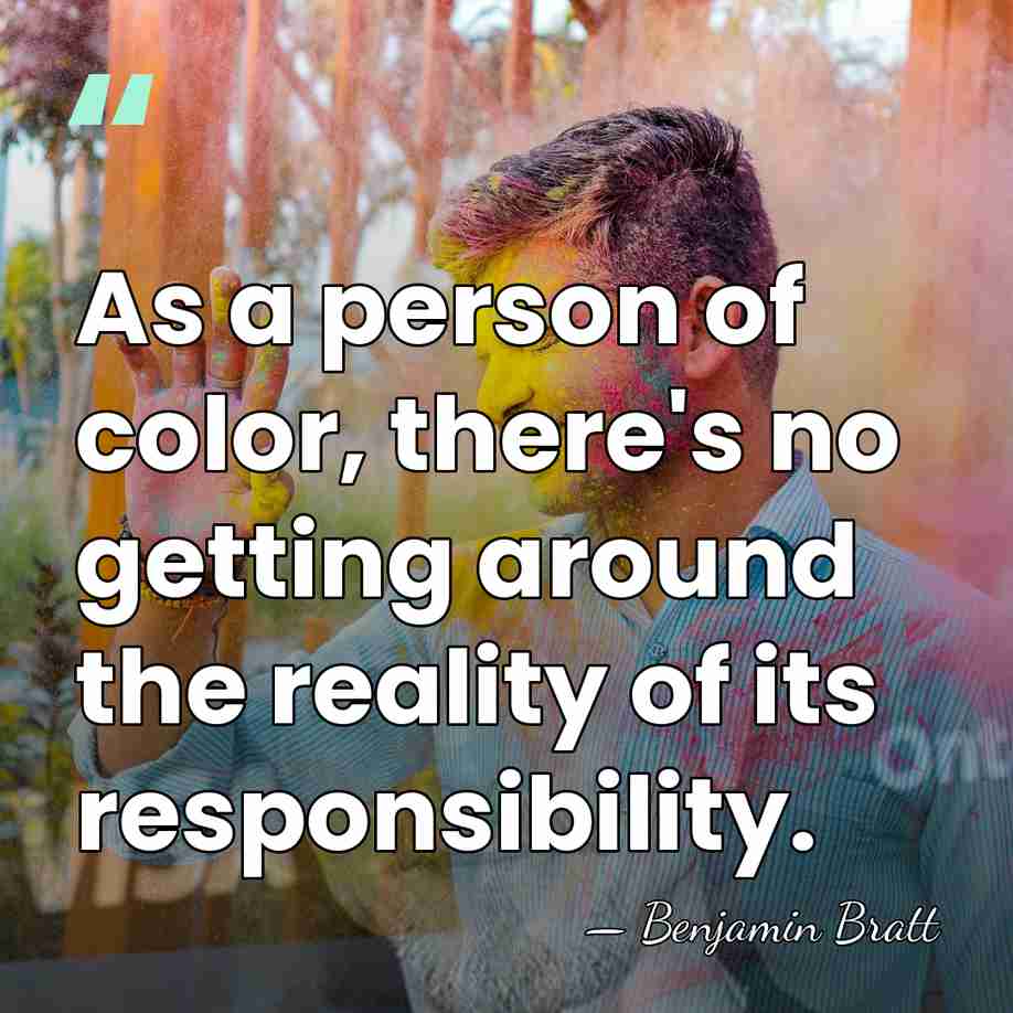 As a person of color, there's no getting around the reality of&hellip; - Benjamin Bratt