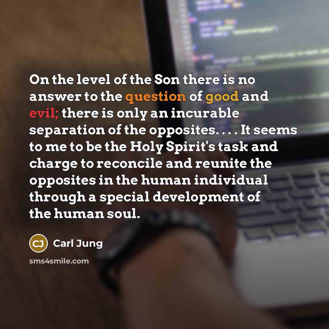 “On the level of the Son there is no answer…” quote by Carl Jung