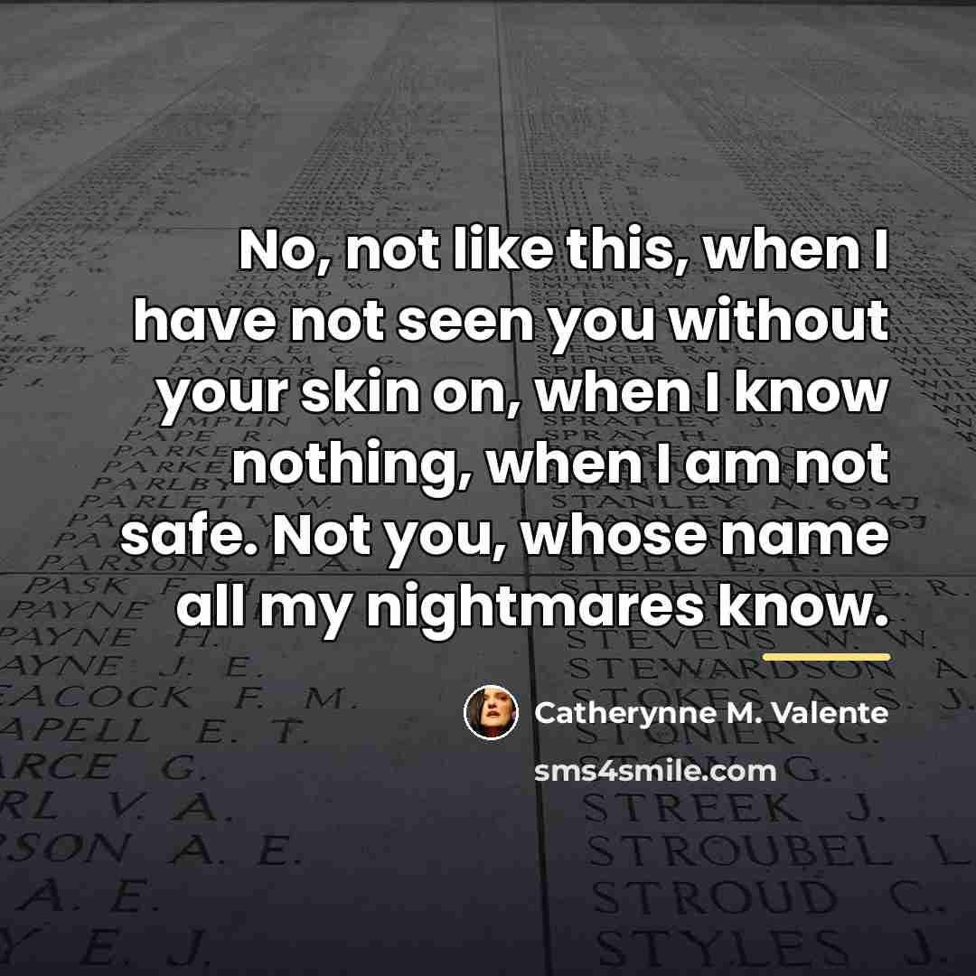 “No, not like this, when I have not seen you…” quote by Catherynne M. Valente