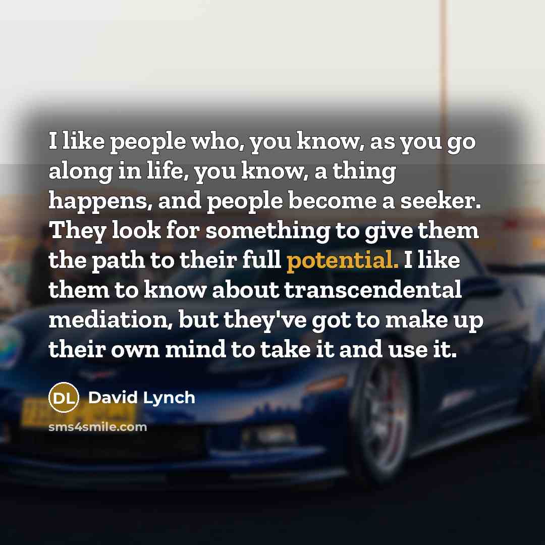 “I like people who, you know, as you go along…” quote by David Lynch