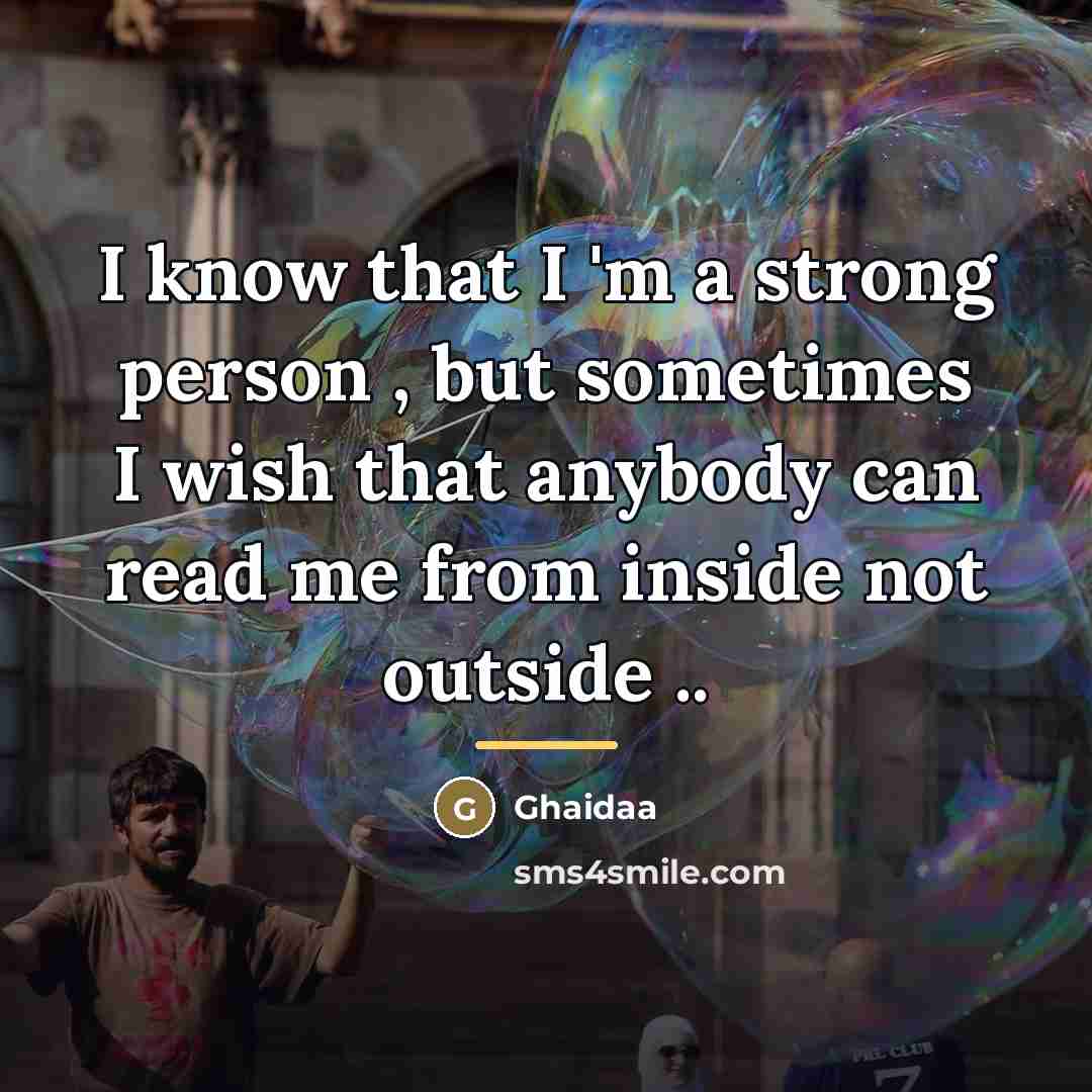 “I know that I 'm a strong person , but…” quote by Ghaidaa