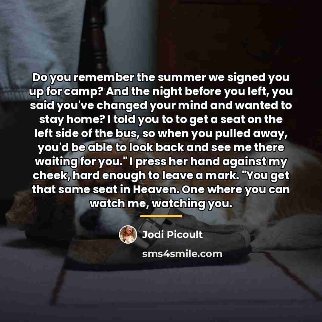 “Do you remember the summer we signed you up for…” quote by Jodi Picoult