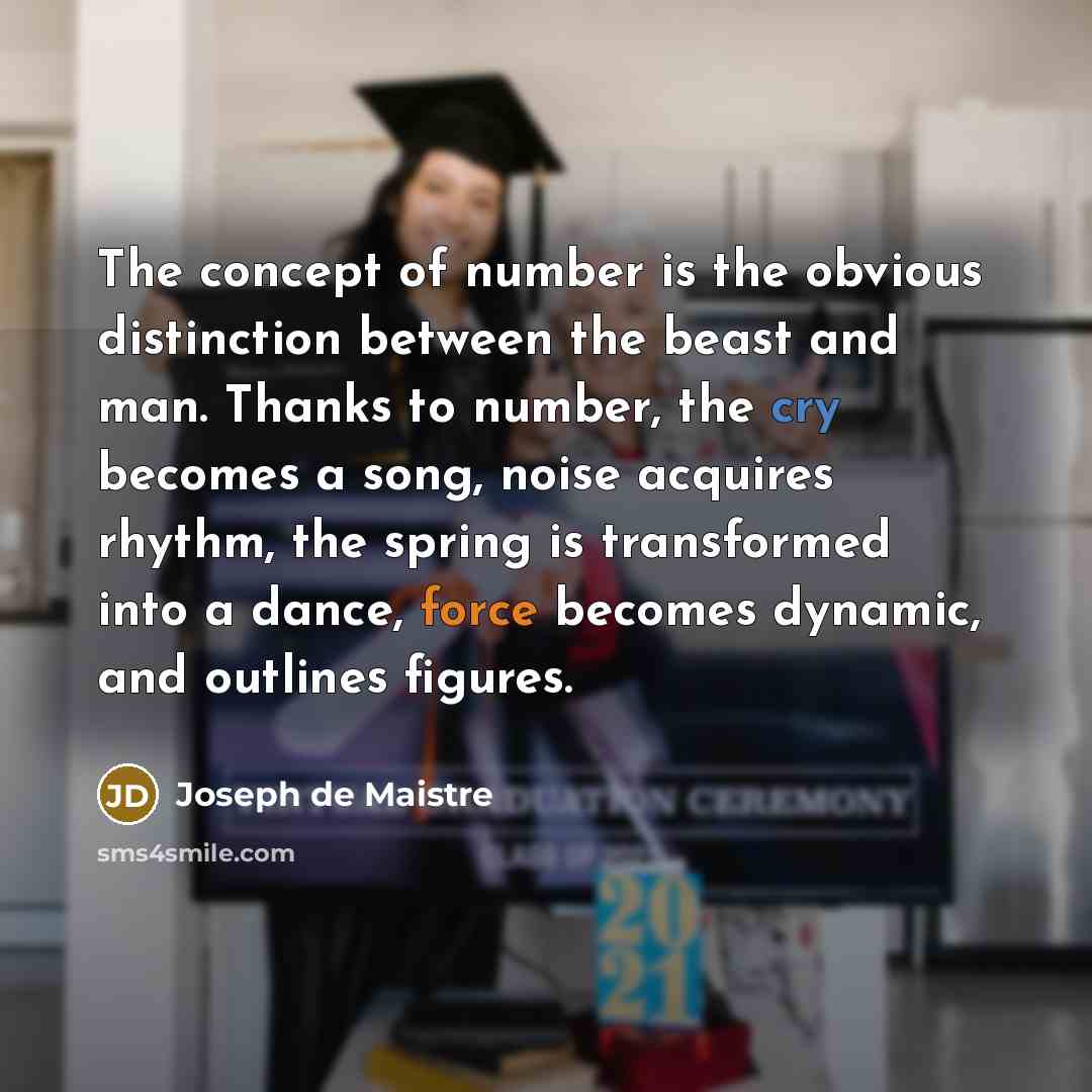 “The concept of number is the obvious distinction between the…” quote by Joseph de Maistre