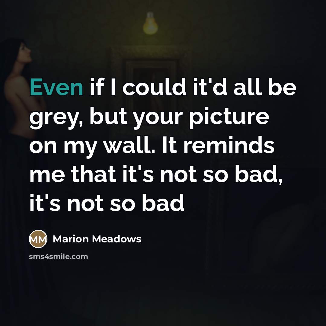 “Even if I could it'd all be grey, but your…” quote by Marion Meadows