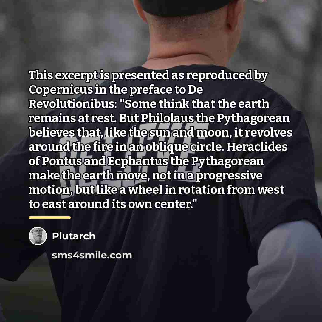 “This excerpt is presented as reproduced by Copernicus in the…” quote by Plutarch