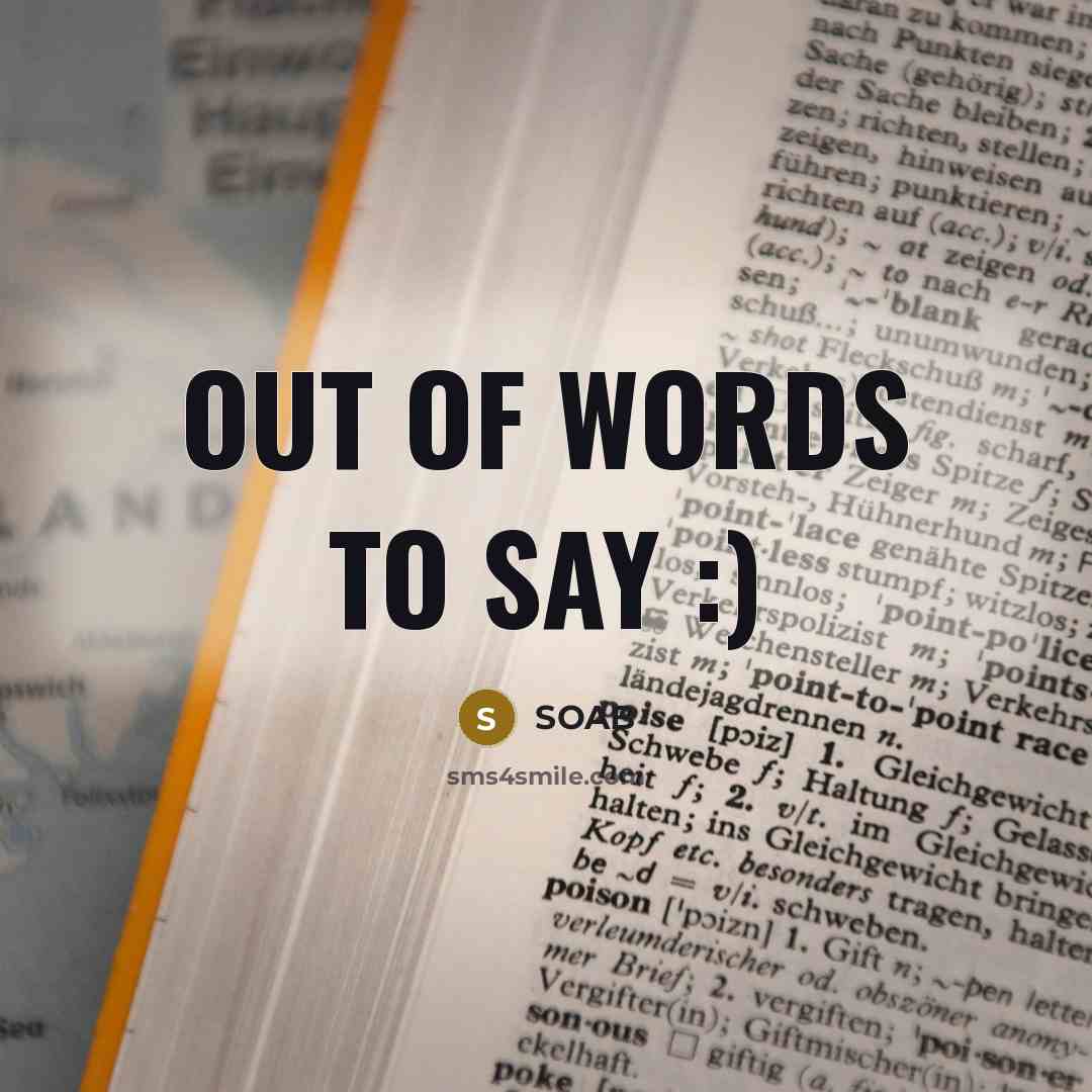 “Out of words to say :)…” quote by SOAB