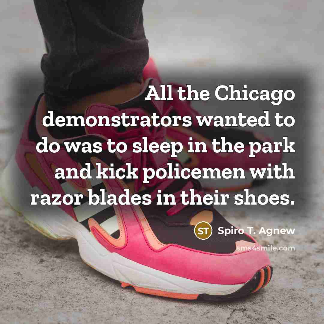 “All the Chicago demonstrators wanted to do was to sleep…” quote by Spiro T. Agnew
