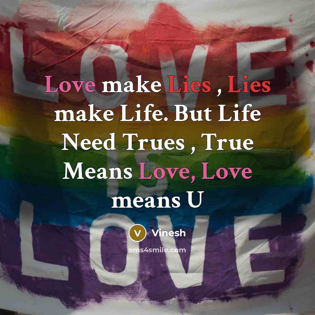 “Love make Lies , Lies make Life. But Life Need…” quote by Vinesh