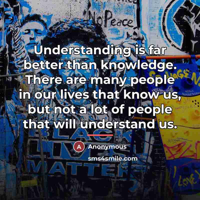 “Understanding is far better than knowledge. There are many people…” quote by Anonymous