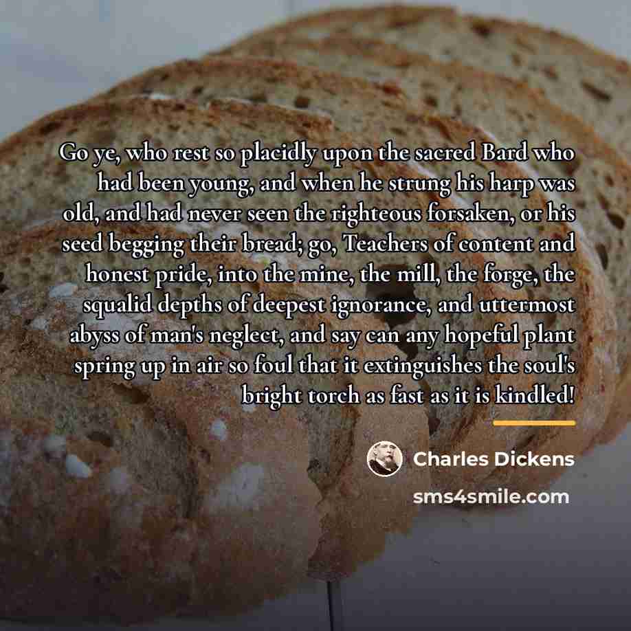 “Go ye, who rest so placidly upon the sacred Bard…” quote by Charles Dickens